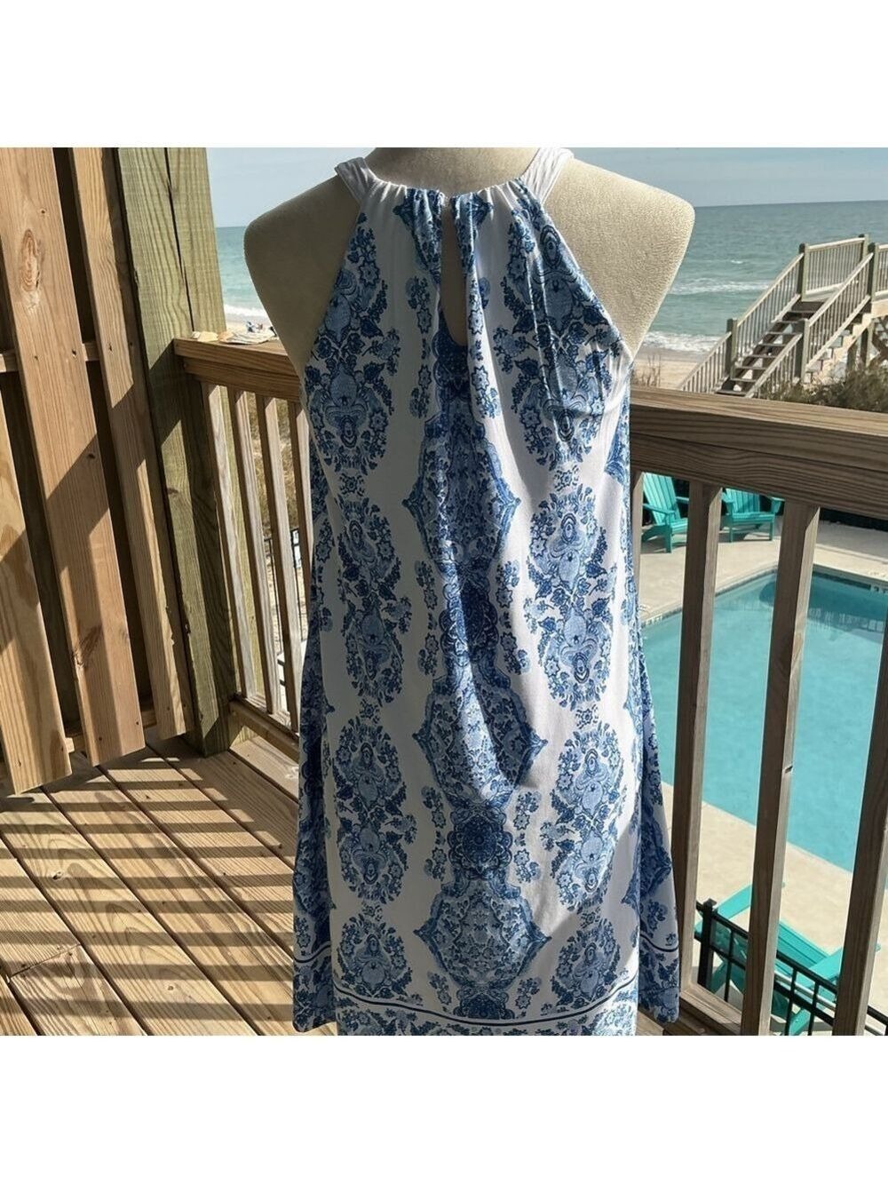 Soma Blue &  White Halter Bra Dress - Picture 7 of 13